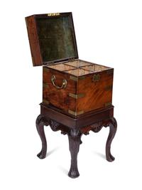 A Regency Brass Mounted Mahogany Cellarette