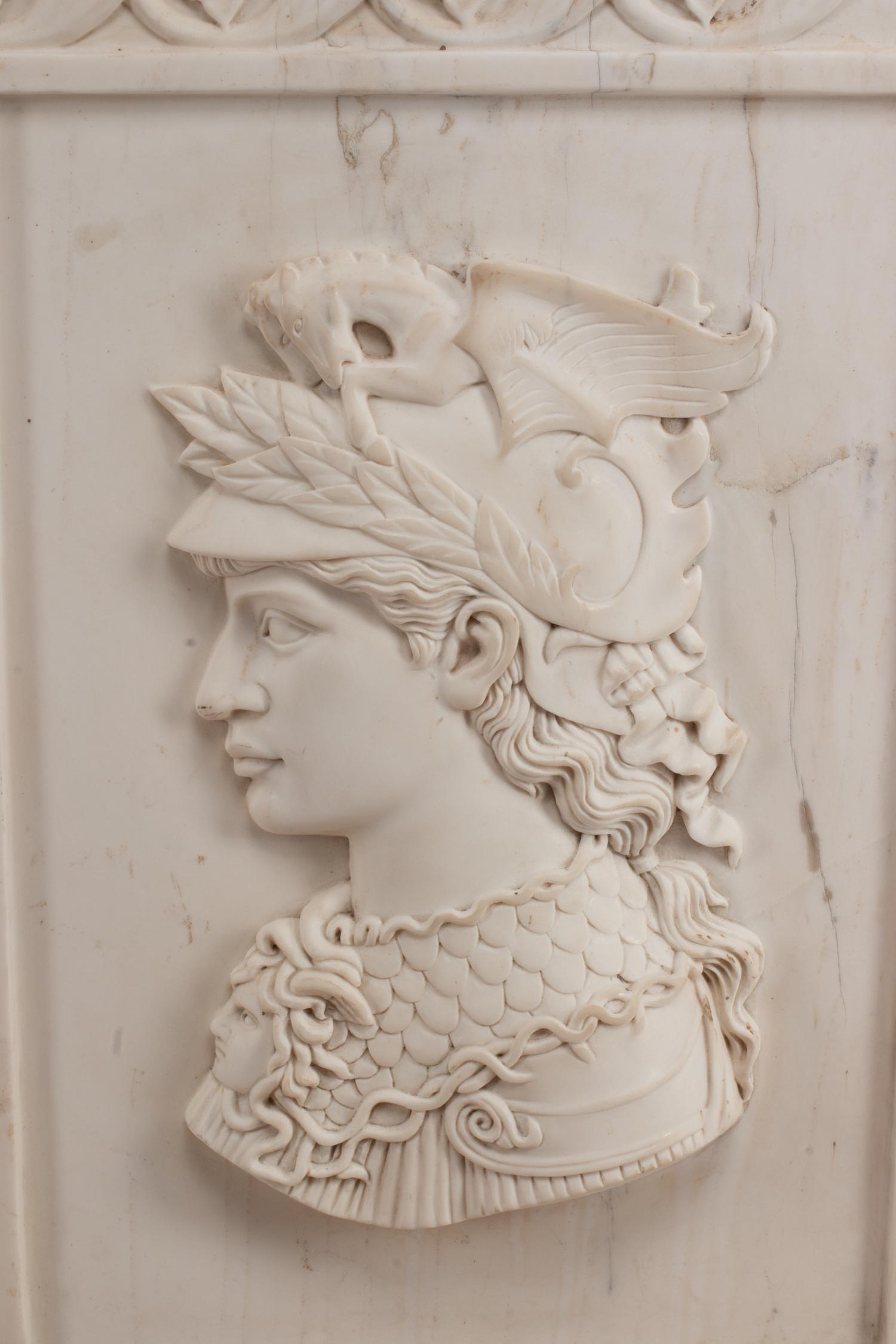 A Pair of Italian Marble and Bronze Mounted Profile Plaques
