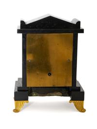 A Regency Black Slate and Gilt Bronze Mantel Clock