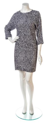 A Celine Black, White and Grey Print Matelasse Dress,