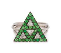 DIAMOND AND TSAVORITE GARNET RING