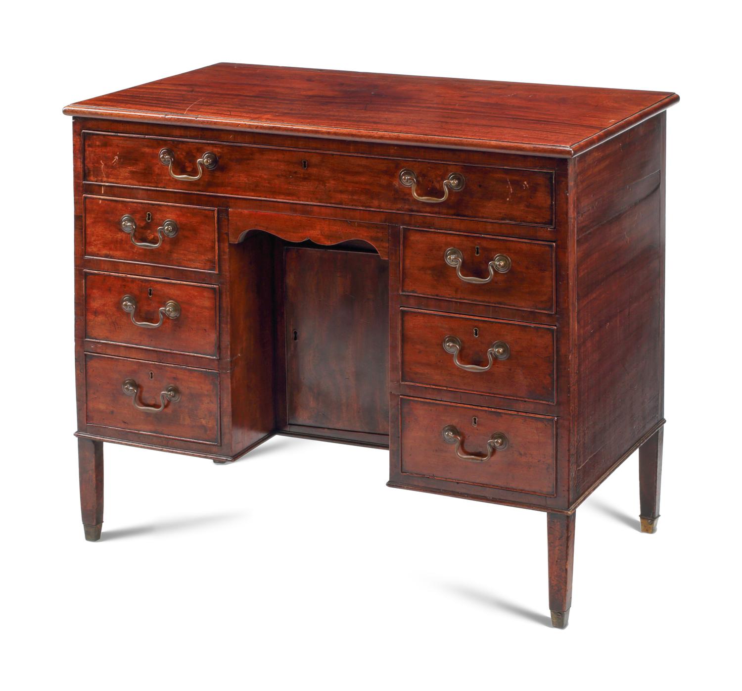 An English Mahogany Kneehole Desk