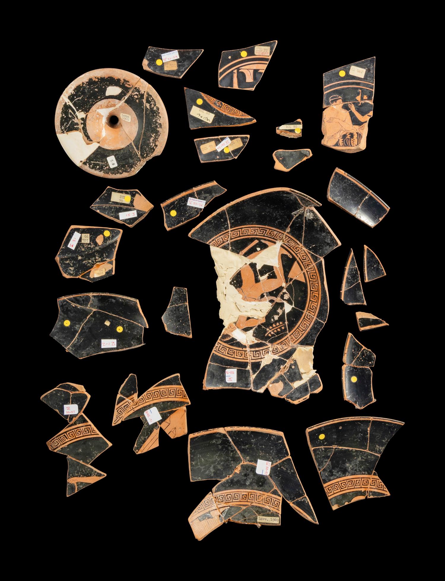 23 Attic Red-Figured Vase Fragments