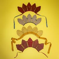 Four Chinese and Sino-Tibetan Five-Pointed Ritual Diadems, Wufoguan , 19th Century — 清晚期 五佛冠四種