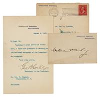 McKINLEY, William (1843-1901), President. Signature ("William McKinley"), as President. 69 x 110 mm, on Executive Mansion card.