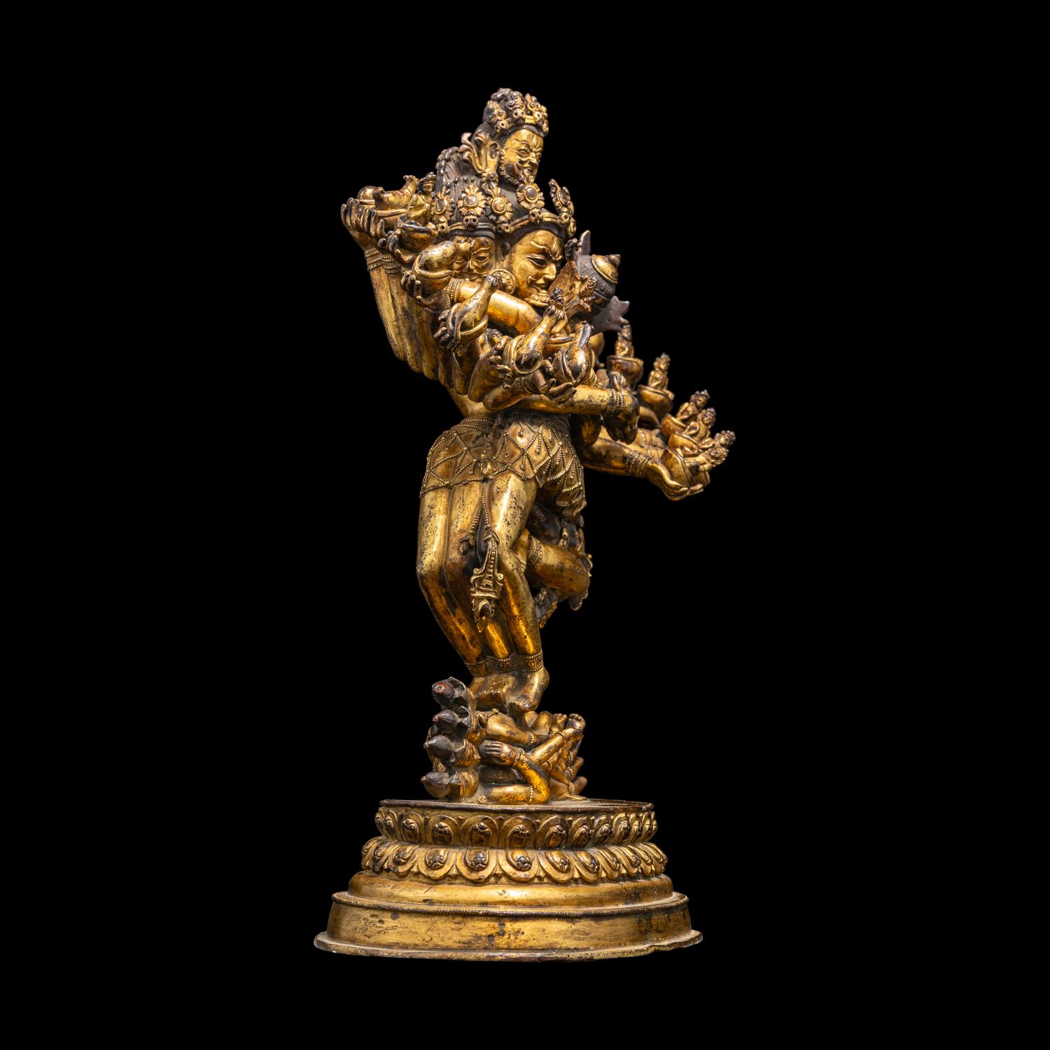 A Sino-Tibetan Gilt Copper Alloy Figure of Hevajra 銅鎏金吉祥歡喜金剛