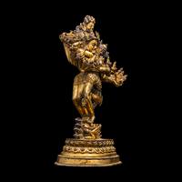 A Sino-Tibetan Gilt Copper Alloy Figure of Hevajra 銅鎏金吉祥歡喜金剛