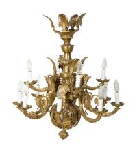 A French Empire Style Gilt Bronze Twelve-Light Chandelier — 20TH CENTURY
