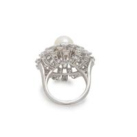OSCAR HEYMAN & BROTHERS, CULTURED PEARL AND DIAMOND RING