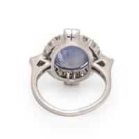H.W. Beattie & Sons, Star Sapphire, Diamond, and Platinum Ring
