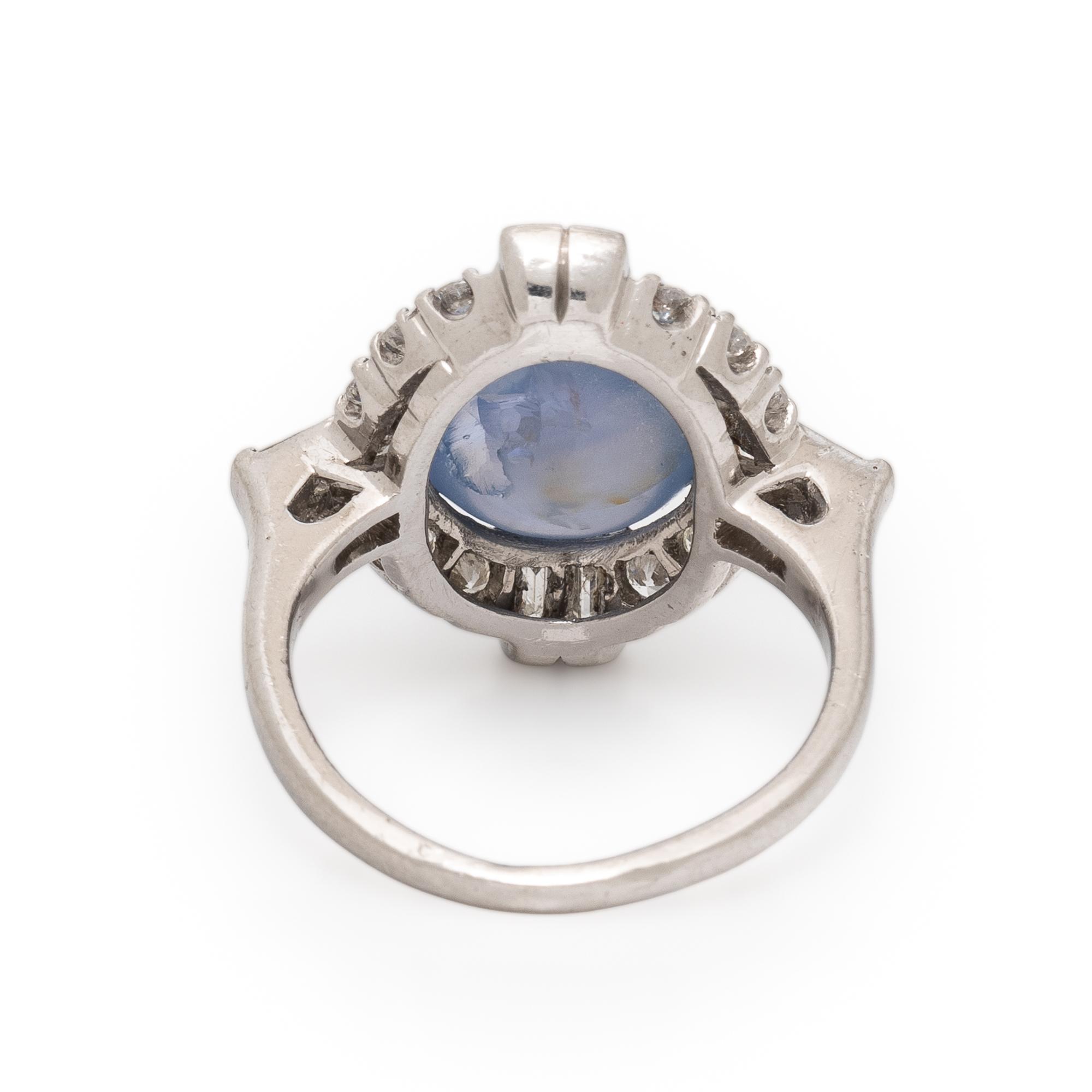 H.W. Beattie & Sons, Star Sapphire, Diamond, and Platinum Ring