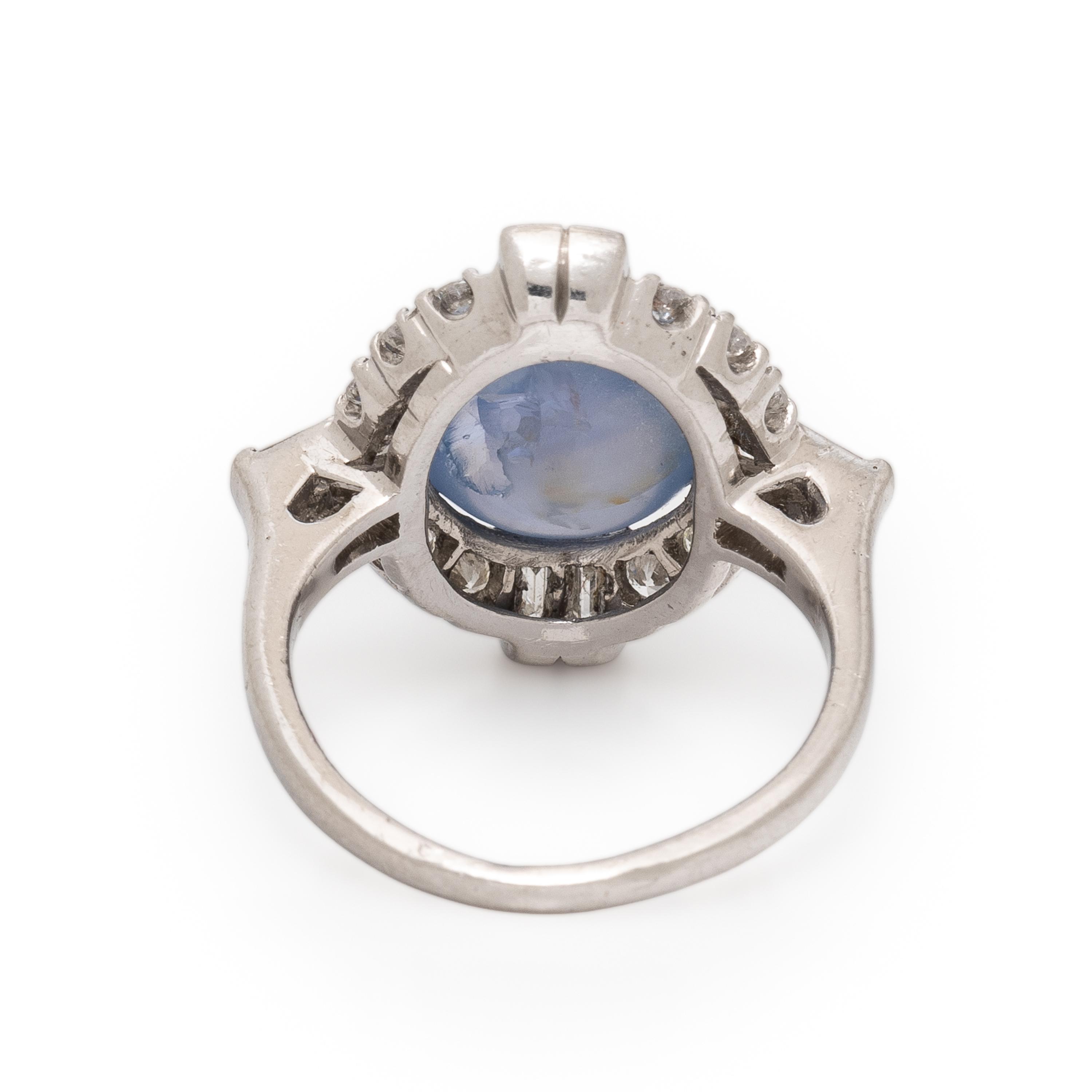 H.W. Beattie & Sons, Star Sapphire, Diamond, and Platinum Ring