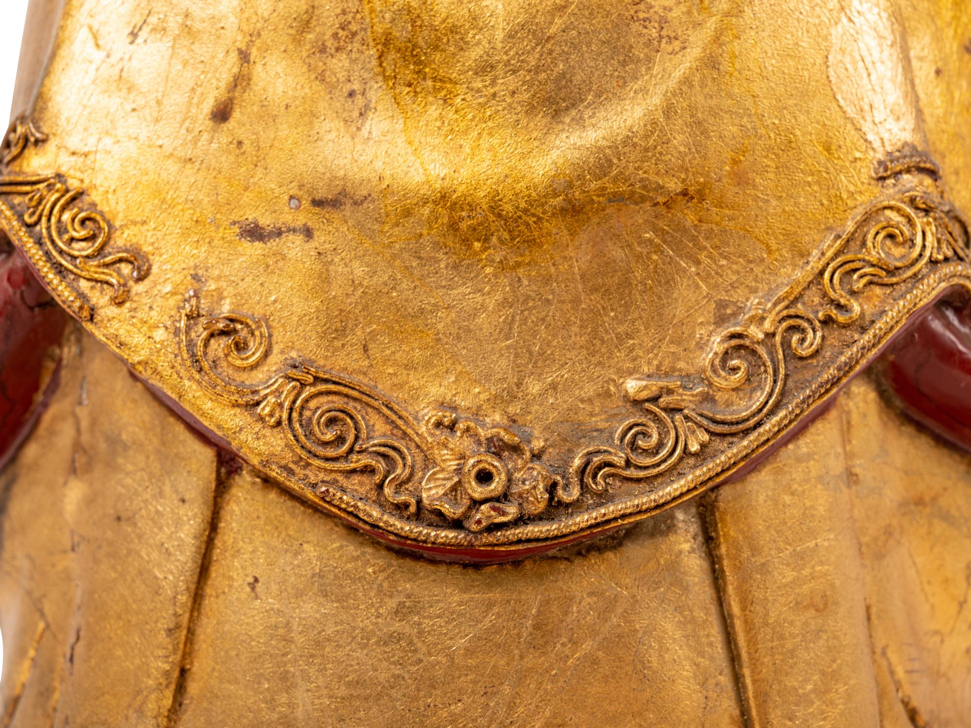 A Chinese Gilt Lacquered Wood Figure of Guanyin
