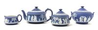 Three Wedgwood Style Jasperware Jardinieres Height of tallest 7 7/8 inches.
