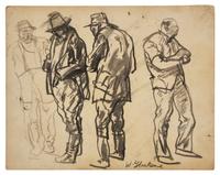 Four Works: Soldier Studies (Three Double-Sided Works) (4)
