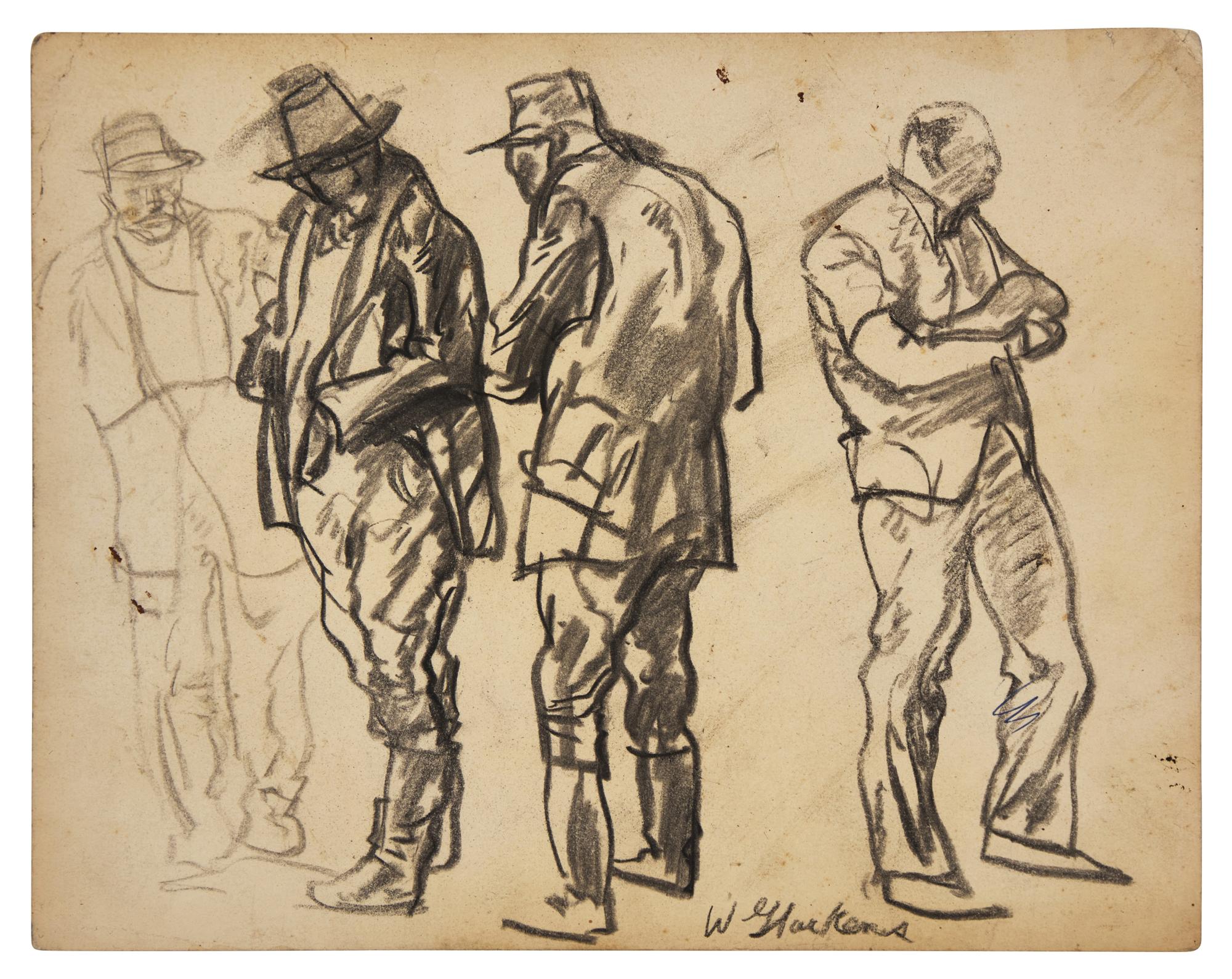 Four Works: Soldier Studies (Three Double-Sided Works) (4)