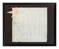 FRANKLIN, Benjamin (1706-1790). Document signed ("B. Franklin"), as President of the Supreme Executive Council of Pennsylvania. [Philadelphia, PA], 20 October 1785.