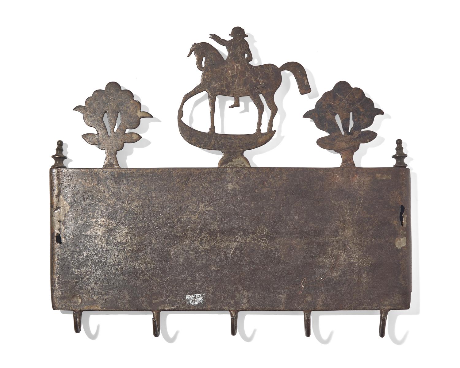 An Assorted Group of Six Wrought Iron Kitchen and Fireplace Accessories