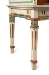A Continental Polychrome-Painted Cylinder Bureau