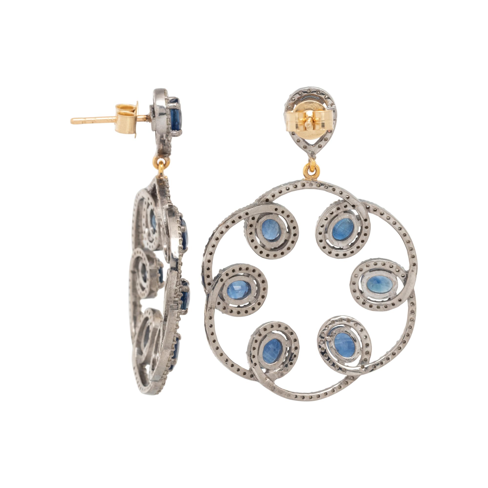 SAPPHIRE AND DIAMOND EARRINGS