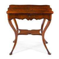 A Beidermeier Style Burlwood Dressing Table Height 31 1/2 x width 31 x depth 24 inches. — LATE 19TH/EARLY 20TH CENTURY