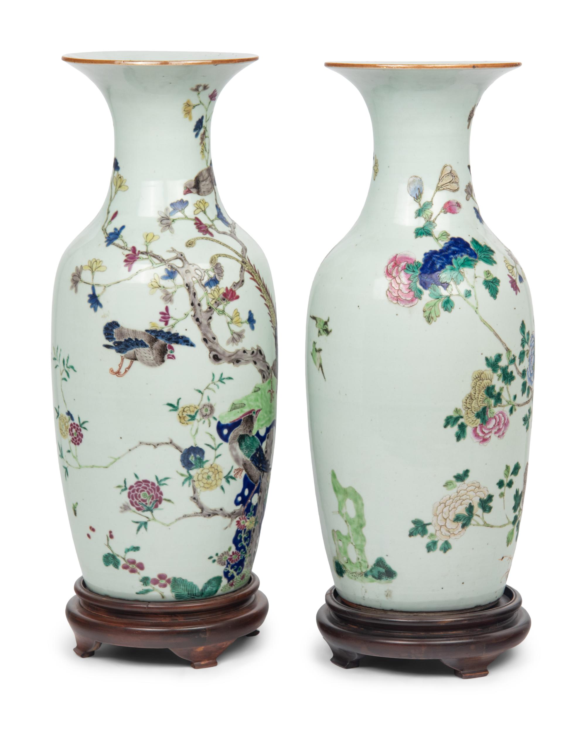 A Pair of Chinese Export Porcelain Vases