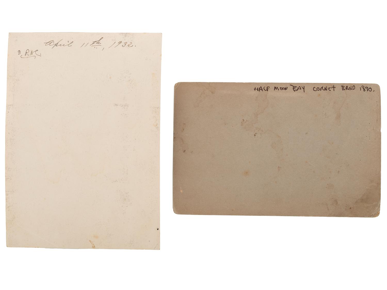 [ENTERTAINMENT]. A group of photographs and ephemera of early 20th-century entertainments, featuring bands, amusement parks, beaches, theater, camping, and the circus, including: