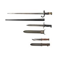 Lot of 3 Edged Weapons Including: French M1874 Gras Bayonet, US M1 Bayonet, Robeson USN Mk 2 Knife