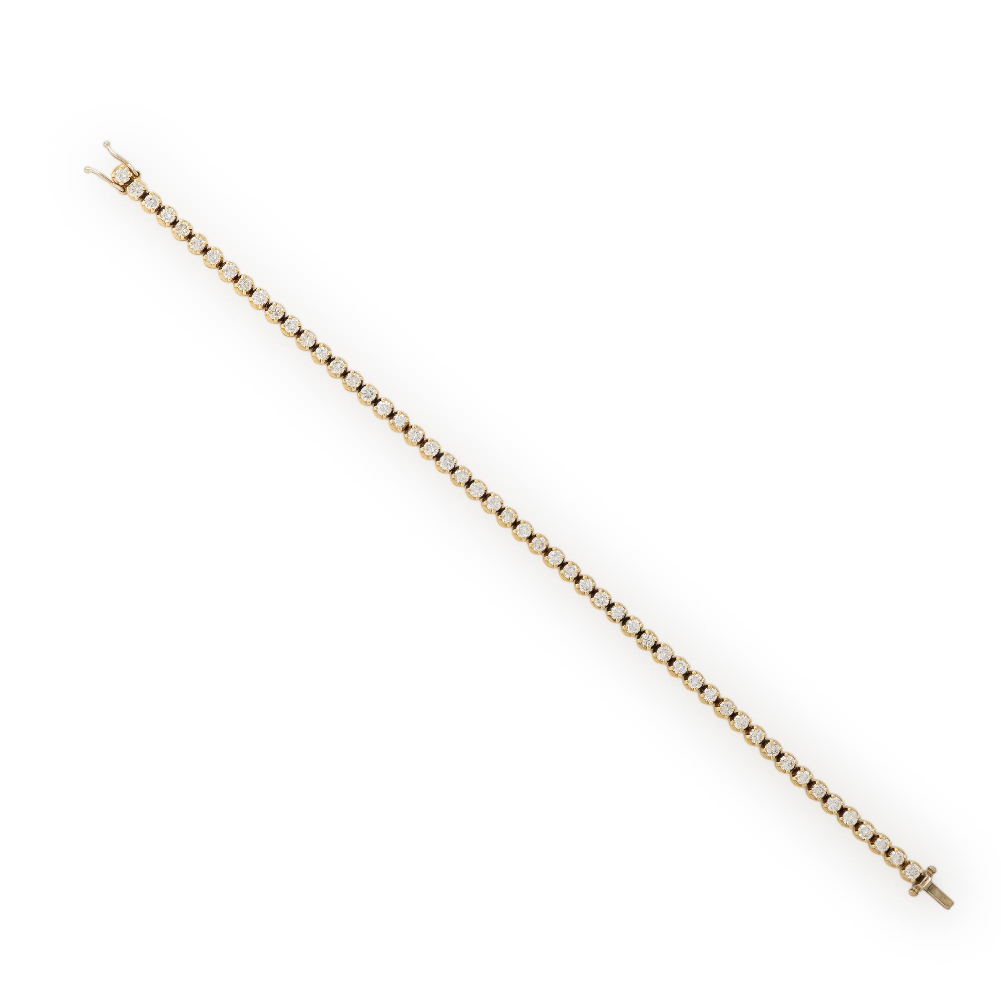 Yellow Gold and Diamond Tennis Bracelet