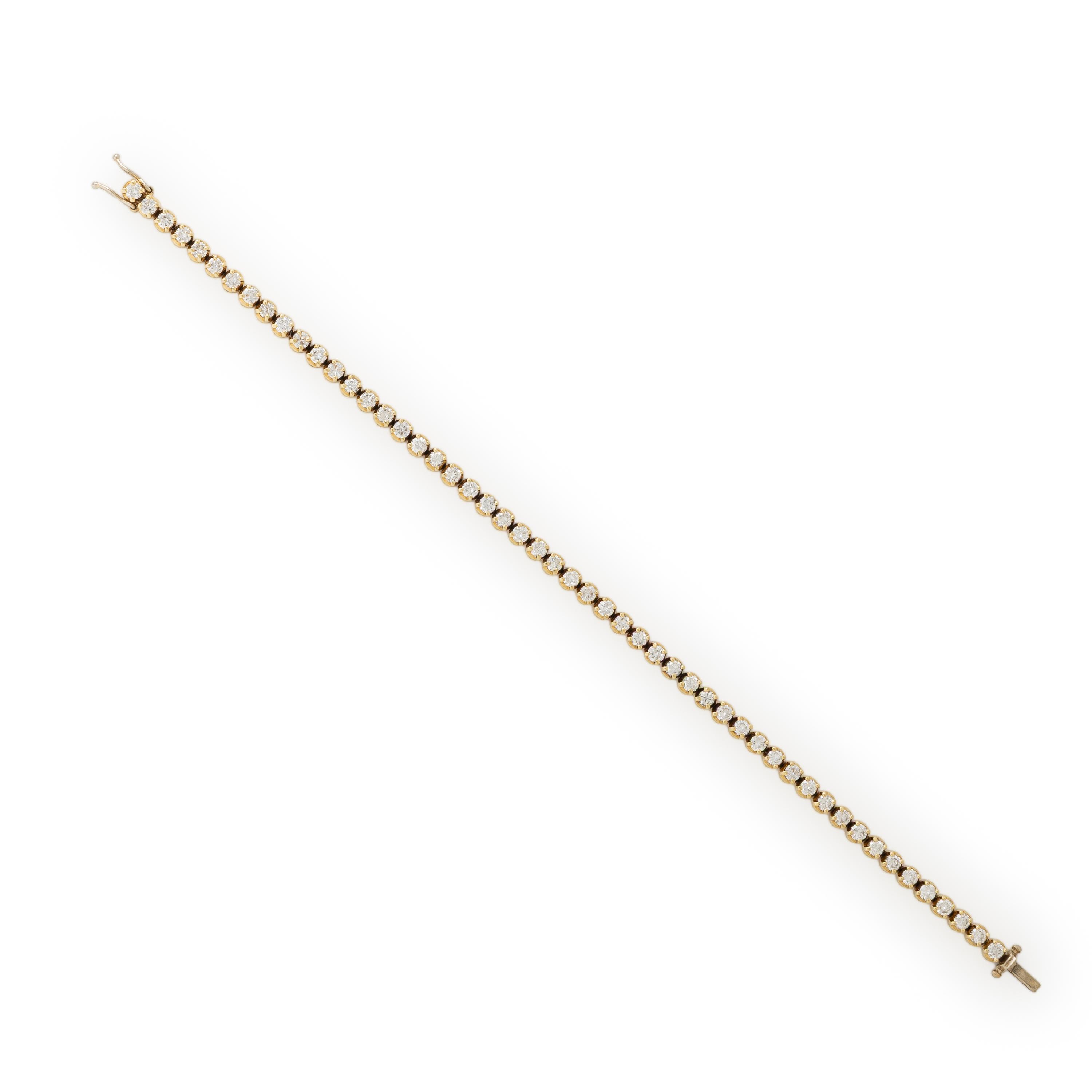 Yellow Gold and Diamond Tennis Bracelet