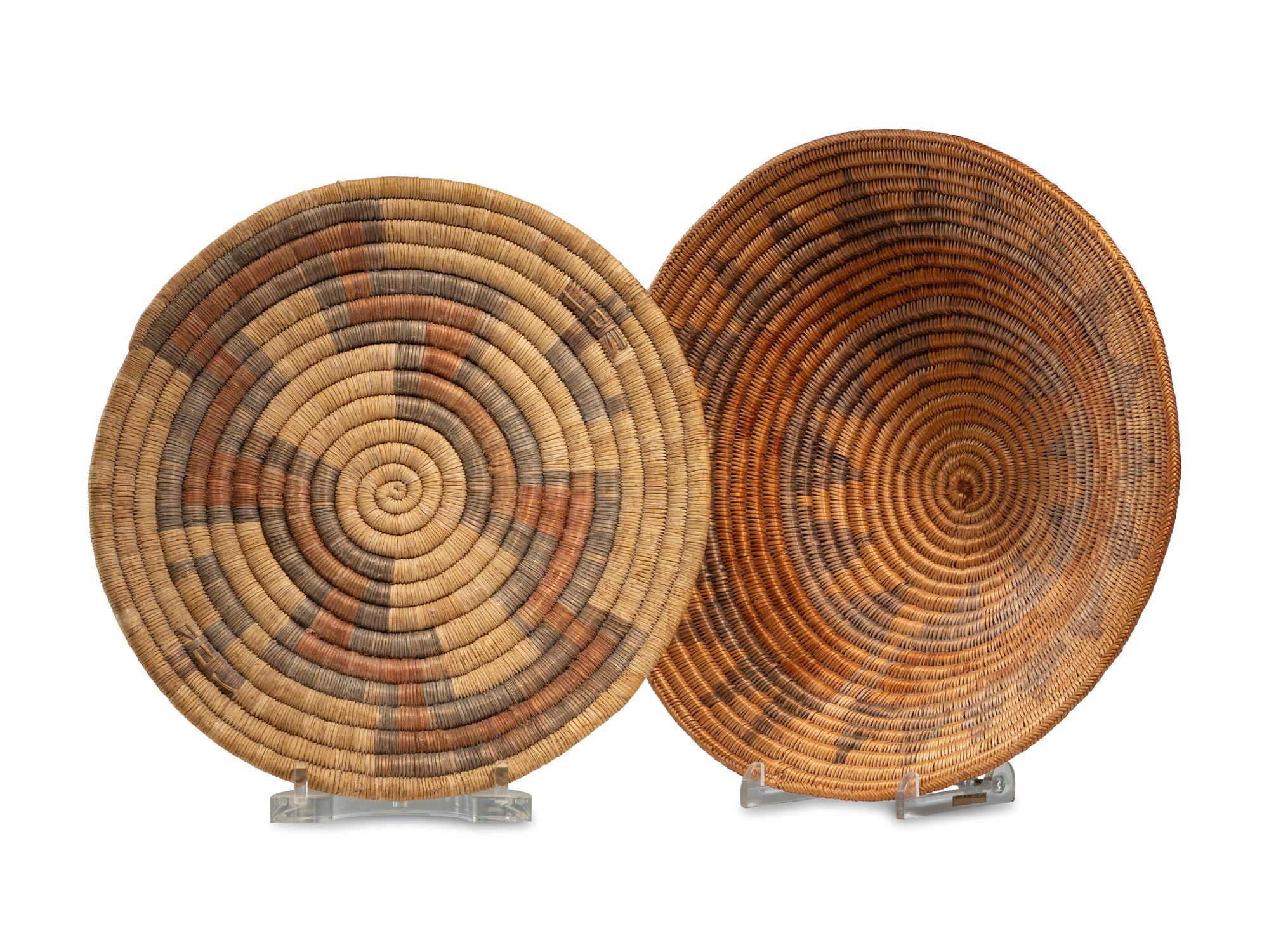 Navajo Wedding Basket and Hopi Second Mesa Tray