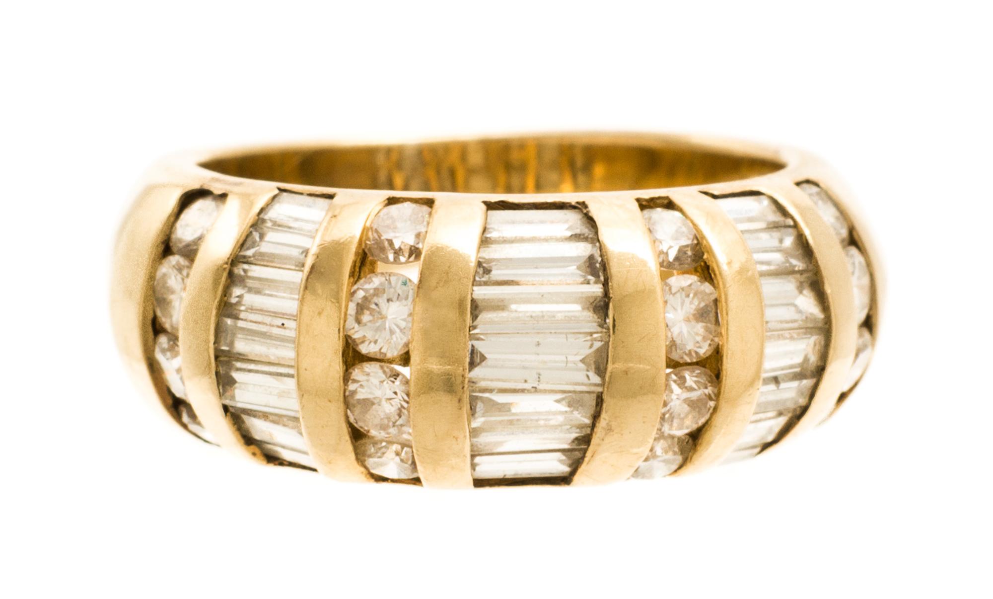 A Yellow Gold and Diamond Ring, 3.40 dwts.