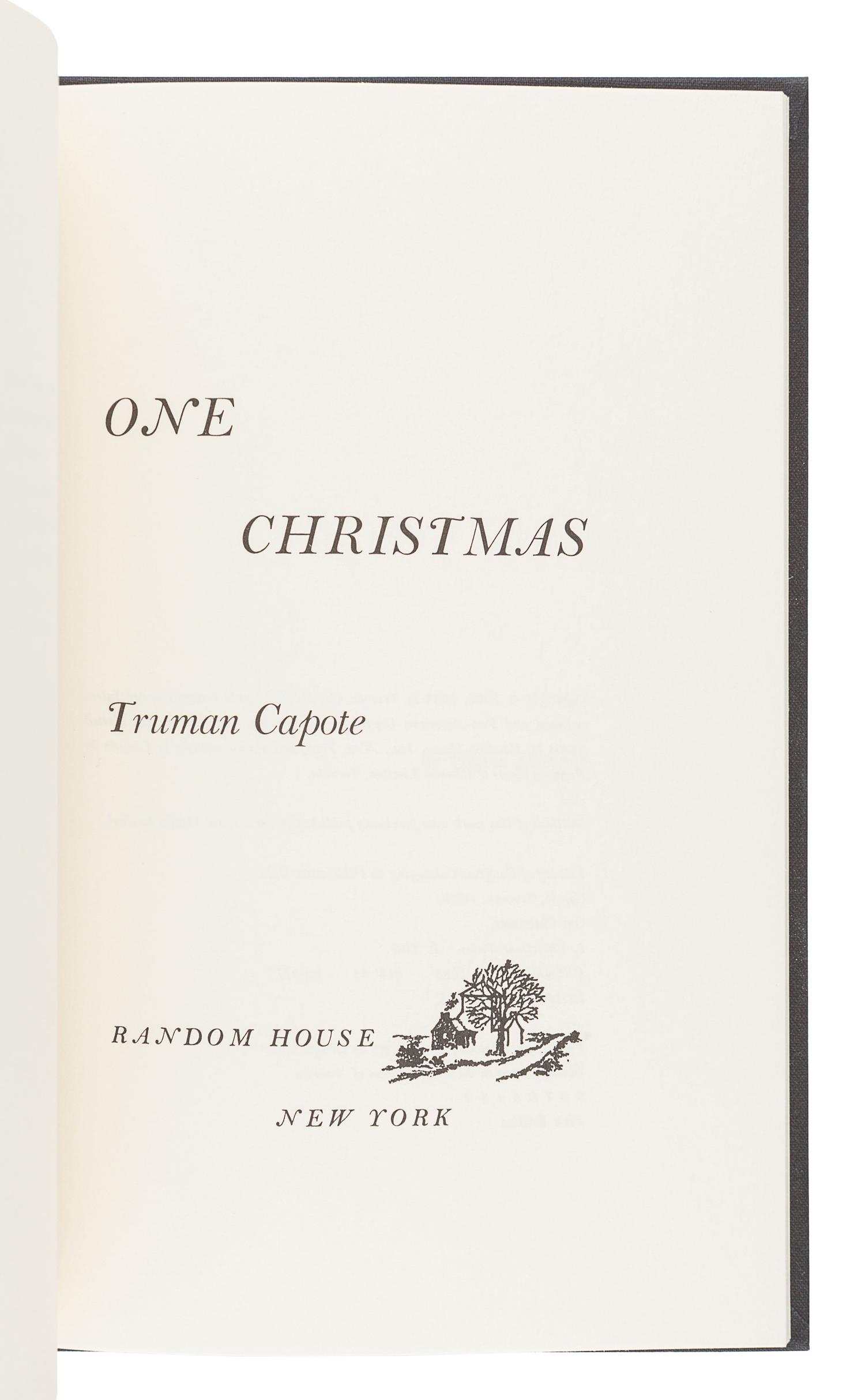 [CAPOTE, Truman (1924-1984)]. A group of 3 FIRST EDITIONS, SIGNED BY CAPOTE, comprising: