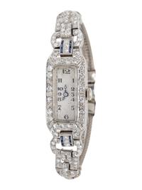 Art Deco, Diamond and Sapphire Watch