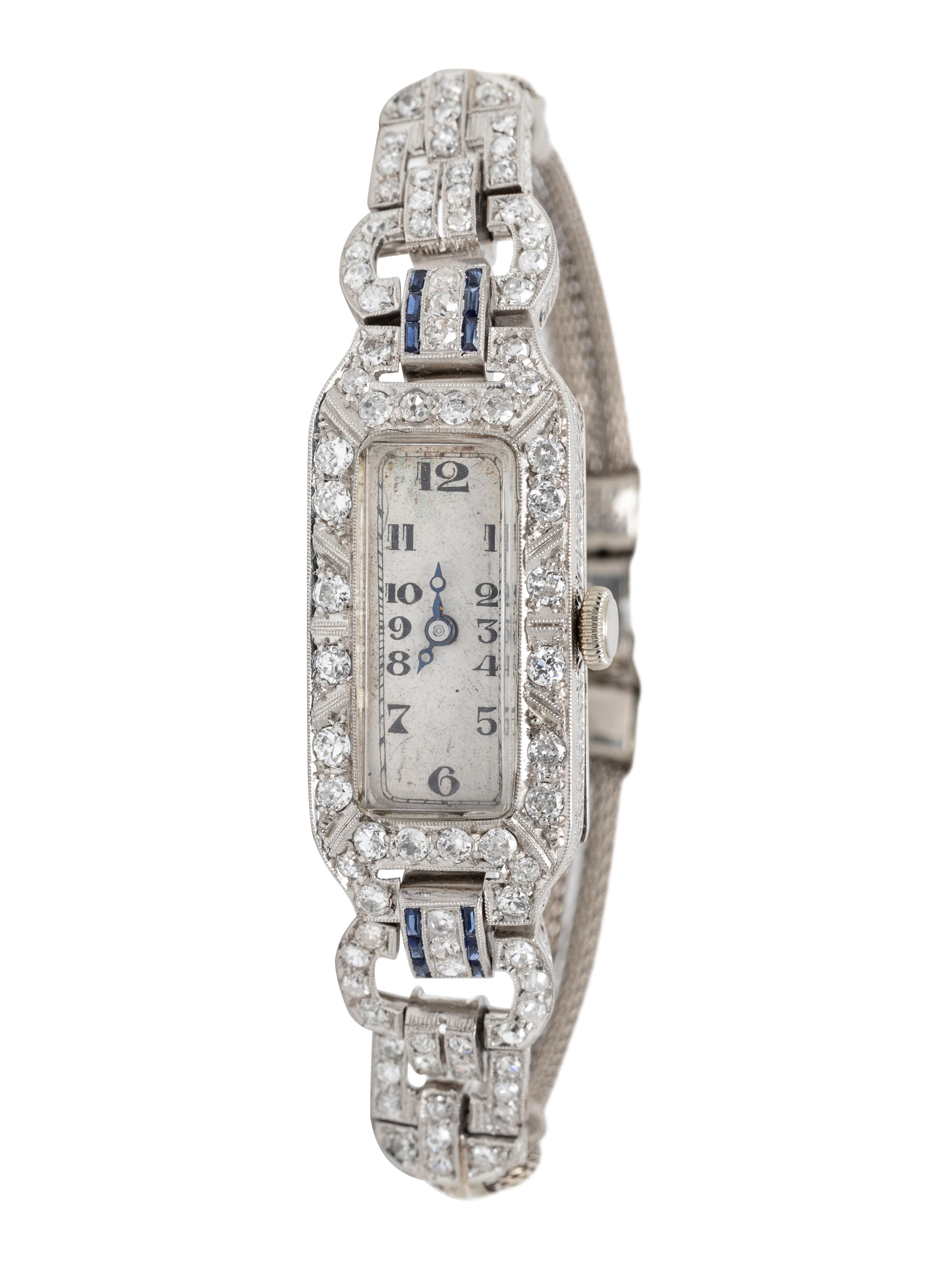 Art Deco, Diamond and Sapphire Watch