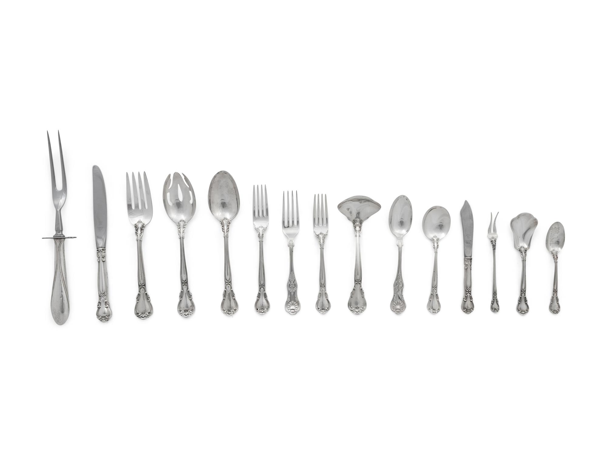 An American Silver Collection of Flatware Articles