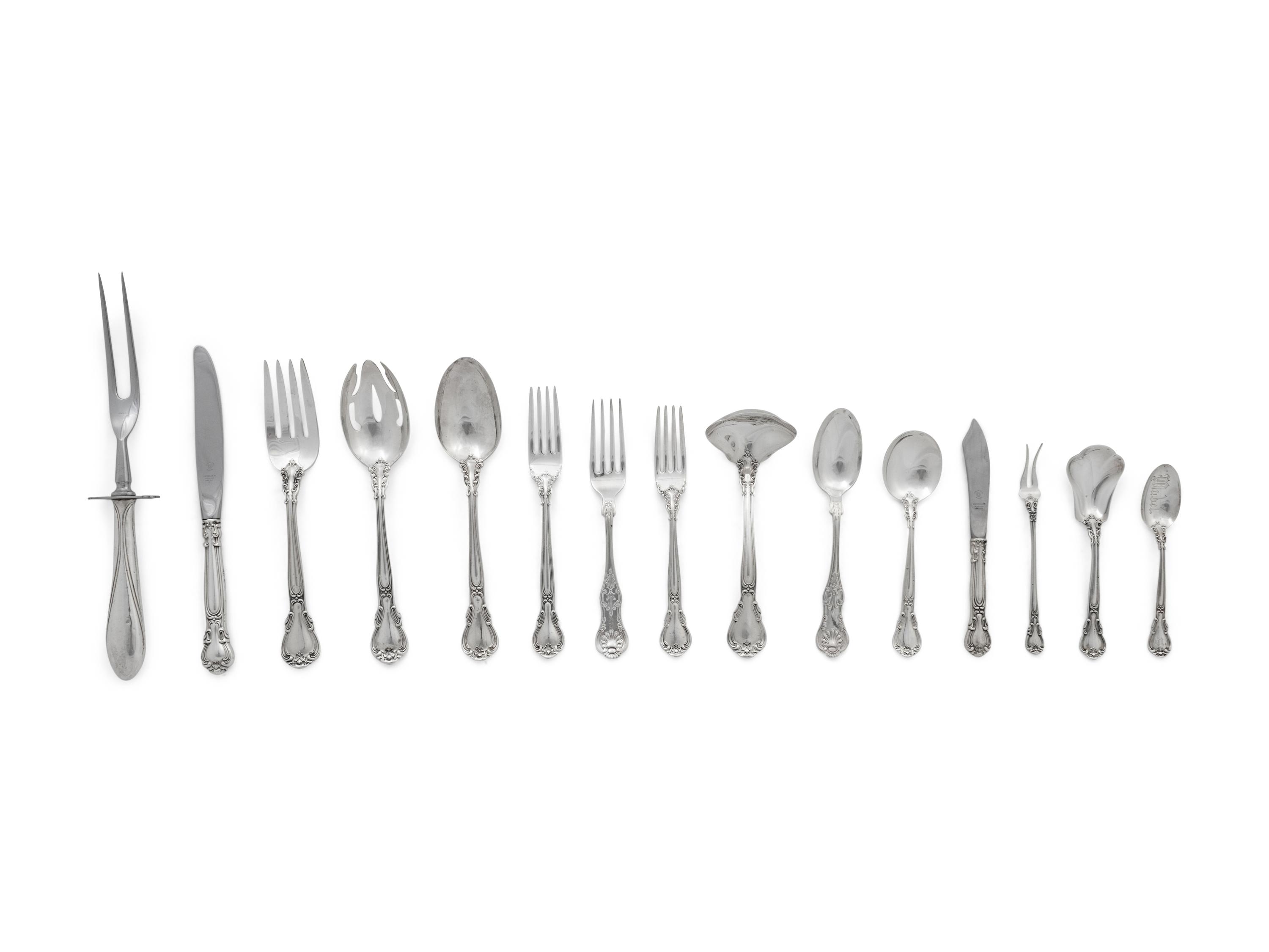 An American Silver Collection of Flatware Articles