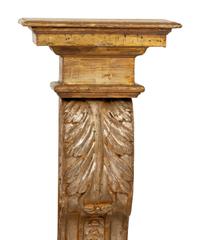 A Pair of Italian Silvered and Giltwood Pilaster Pedestals