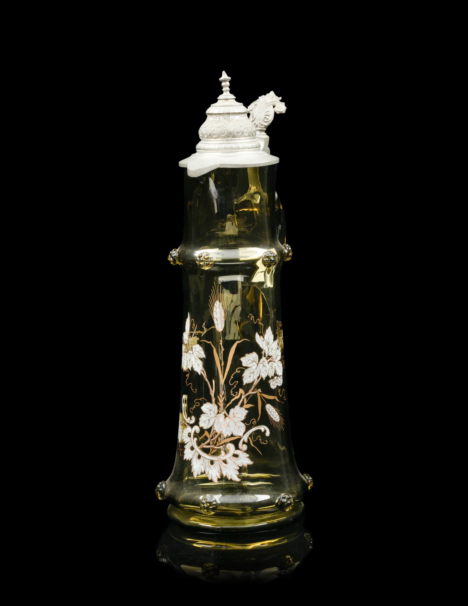 A Bohemian Enameled Glass Drink Service