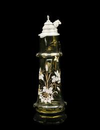 A Bohemian Enameled Glass Drink Service