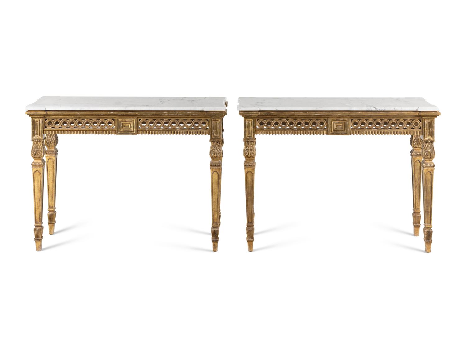 A Pair of Ebanista Giovanna Console Tables
