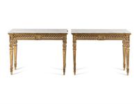 A Pair of Ebanista Giovanna Console Tables