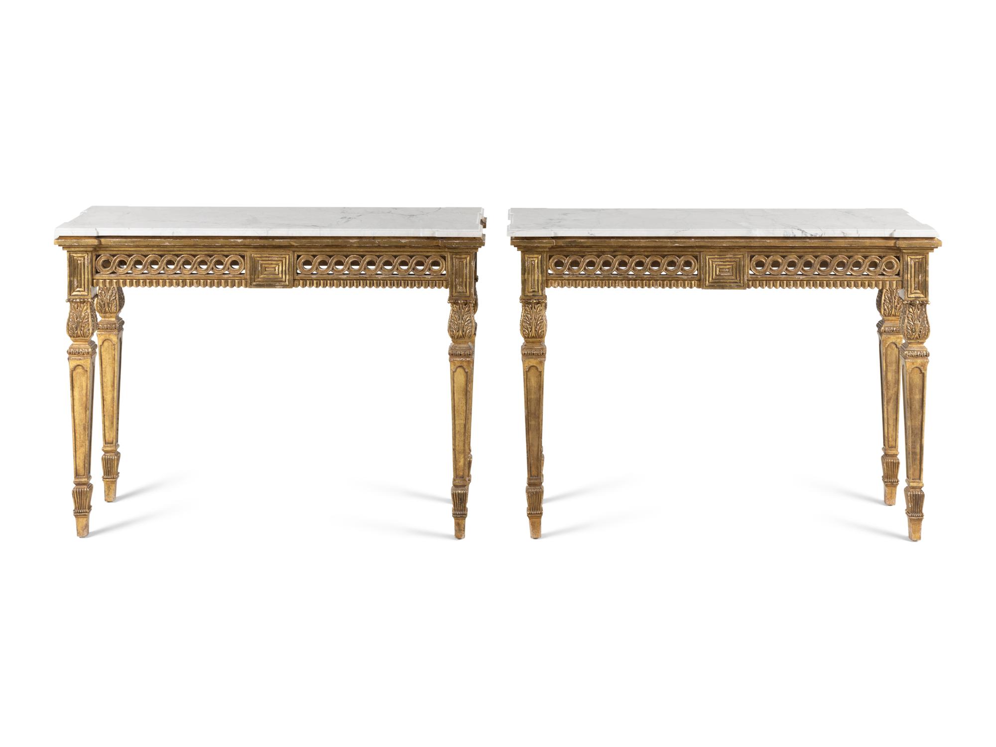A Pair of Ebanista Giovanna Console Tables