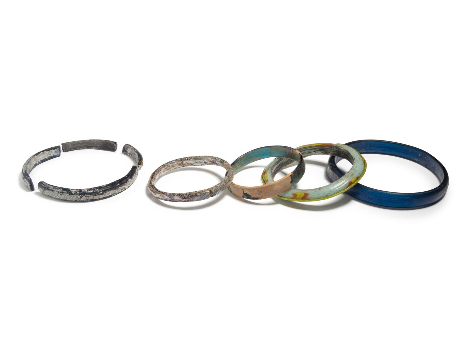 Five Roman Glass Bracelets