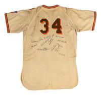 An Authentic 1943 Zack Taylor St. Louis Browns Multi Signed Autograph Baseball Jersey Including George Sisler, Stan Musial and Harry Caray Autos,