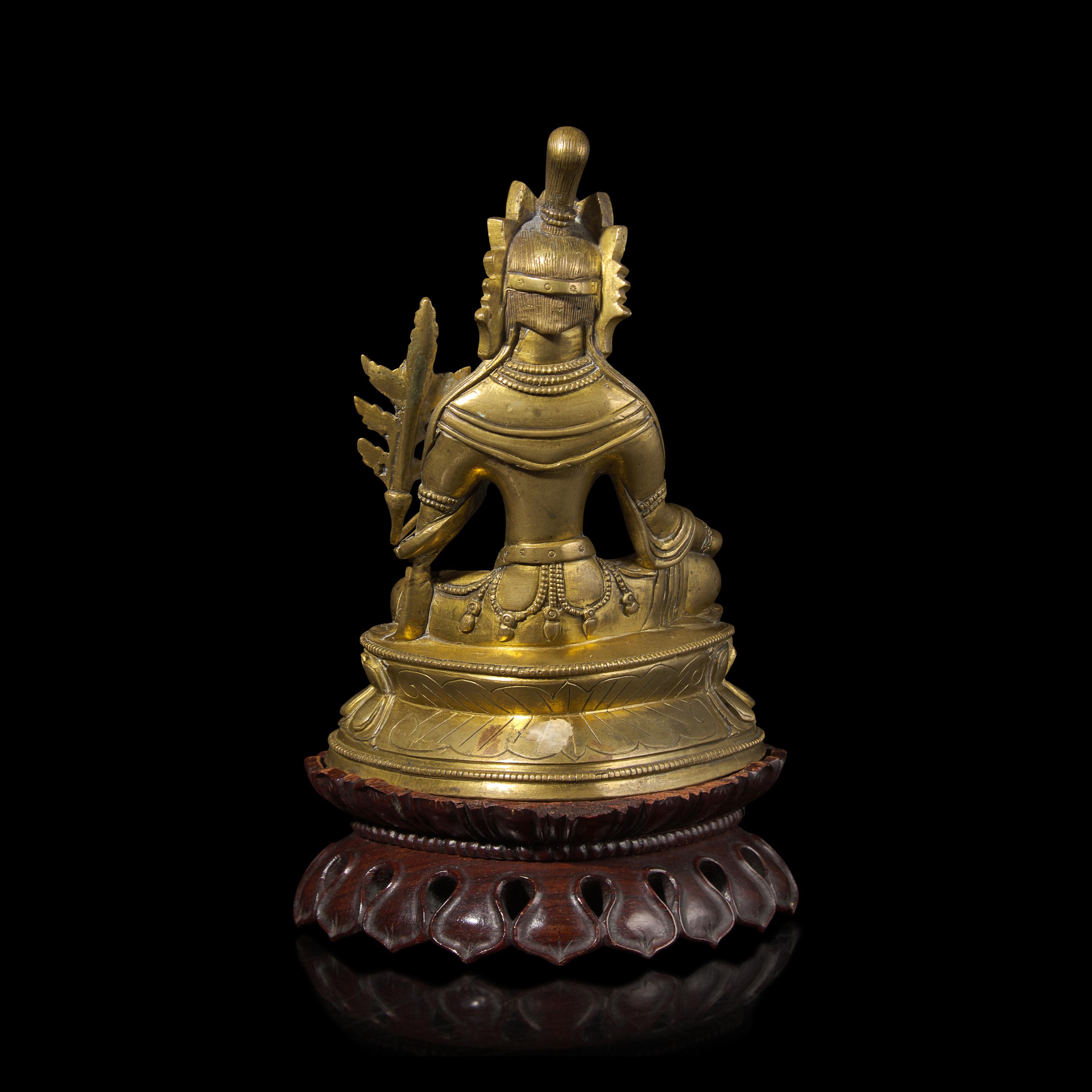 A Chinese Gilt Bronze Seated Figure of a Bodhisattva — 銅鎏金度母像