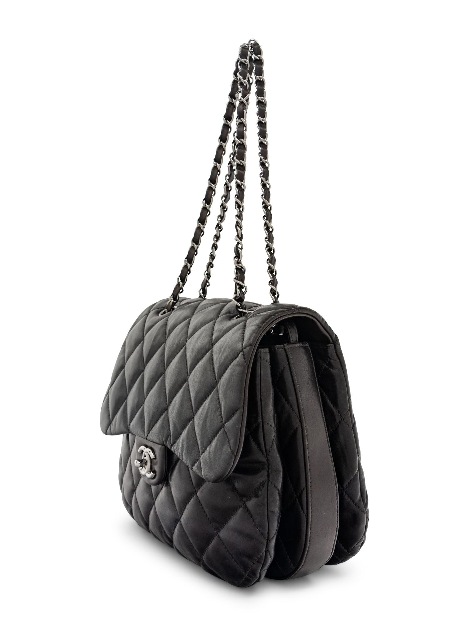 Chanel Quilted Lambskin Leather Triple Compartment Bag, 2011