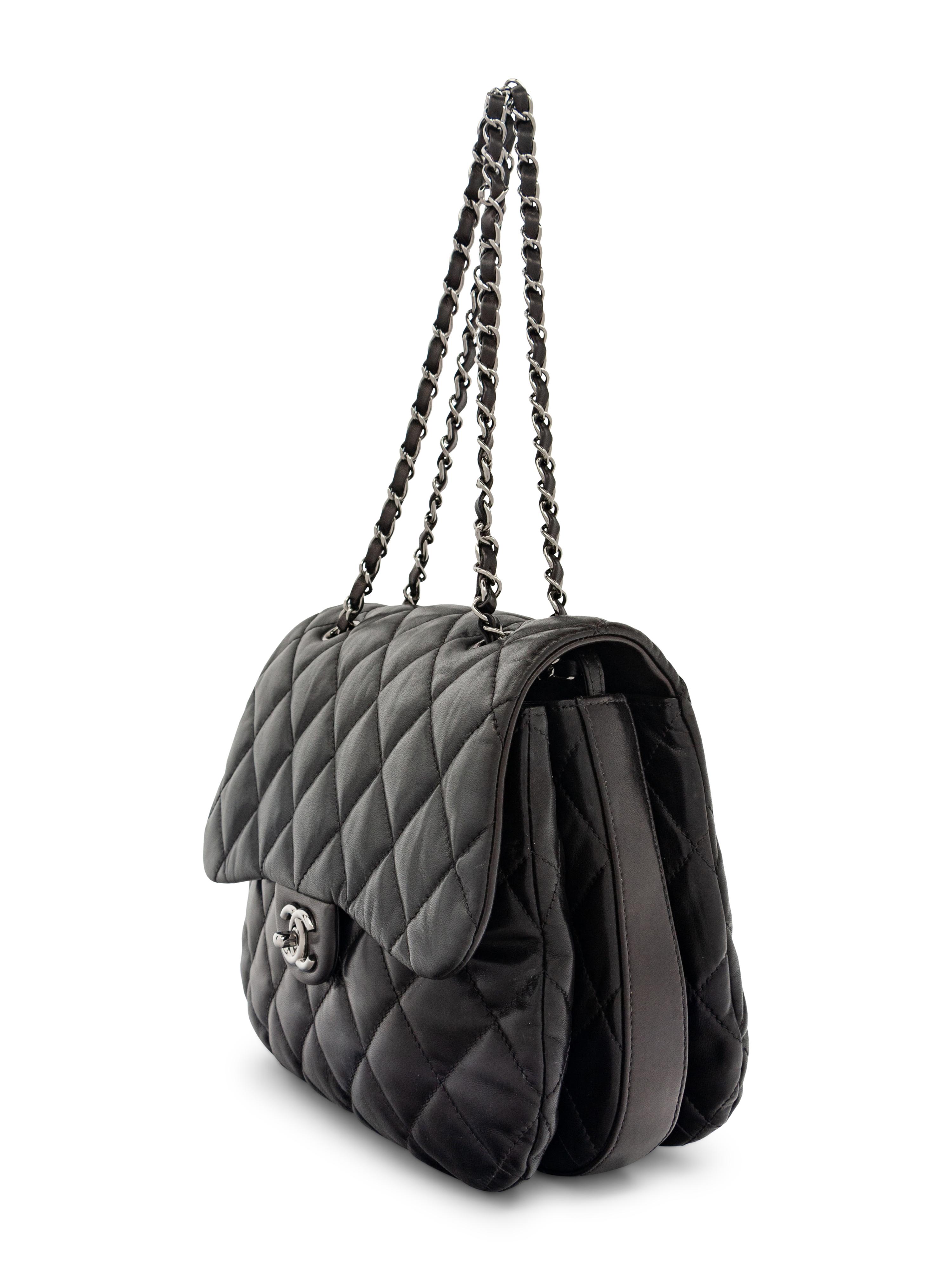 Chanel Quilted Lambskin Leather Triple Compartment Bag, 2011