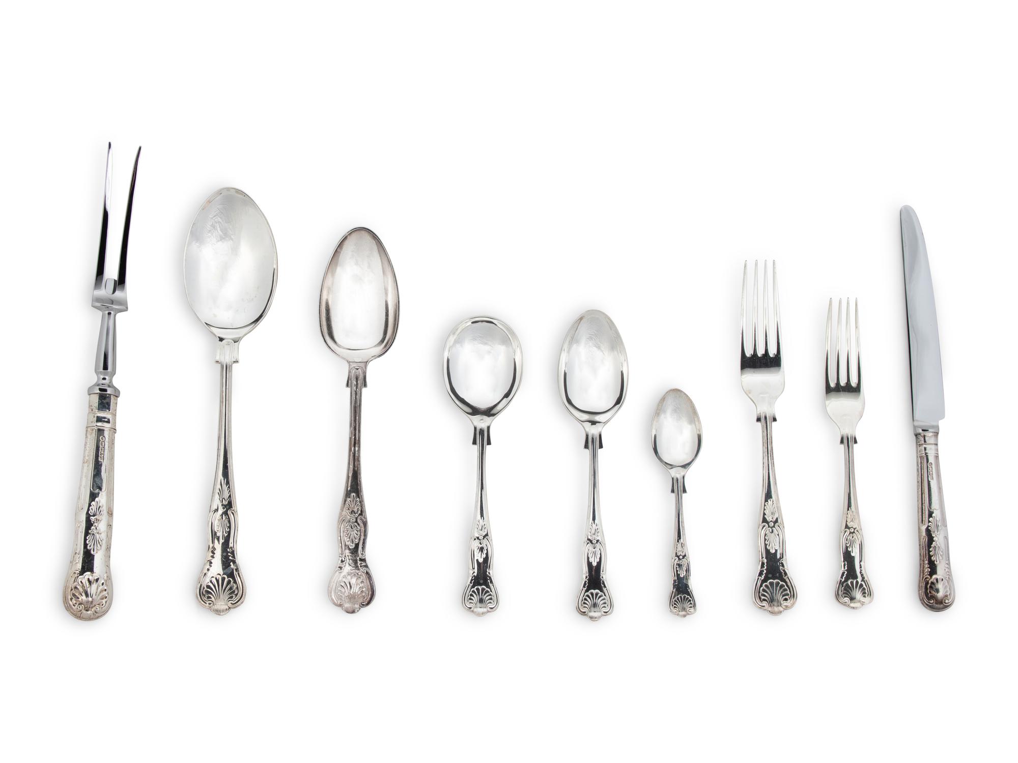 An Elizabeth II Silver Kings Pattern Flatware Service R. Carr Ltd., Sheffield, 1997-98
