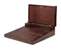 A Victorian Pewter, Rosewood and Mother-of-Pearl Inlaid Rosewood Writing Box